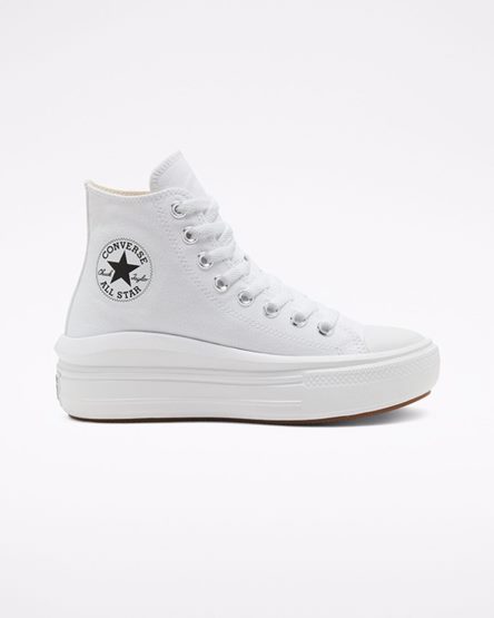 Pantofi Platforma Dama Converse Chuck Taylor All Star Move Inalti Albi Bej Albi Negrii | RO NCZJK345